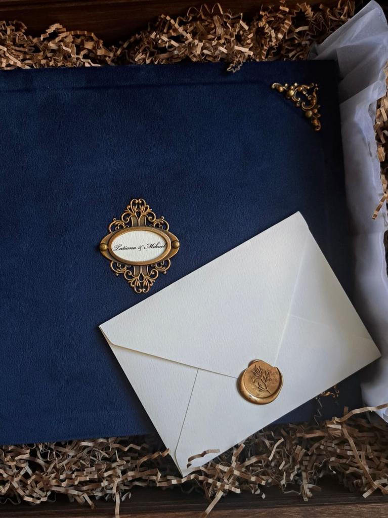 Бархатный фотоальбом Vintage Blue