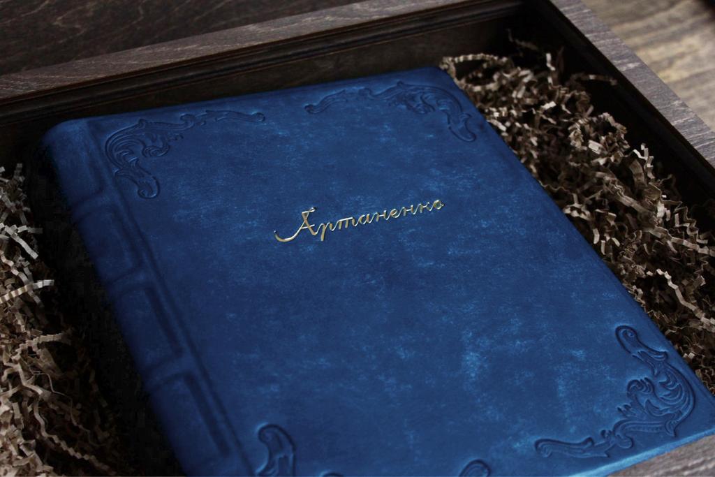 Кожаный фотоальбом Vincennes Old Cobalto