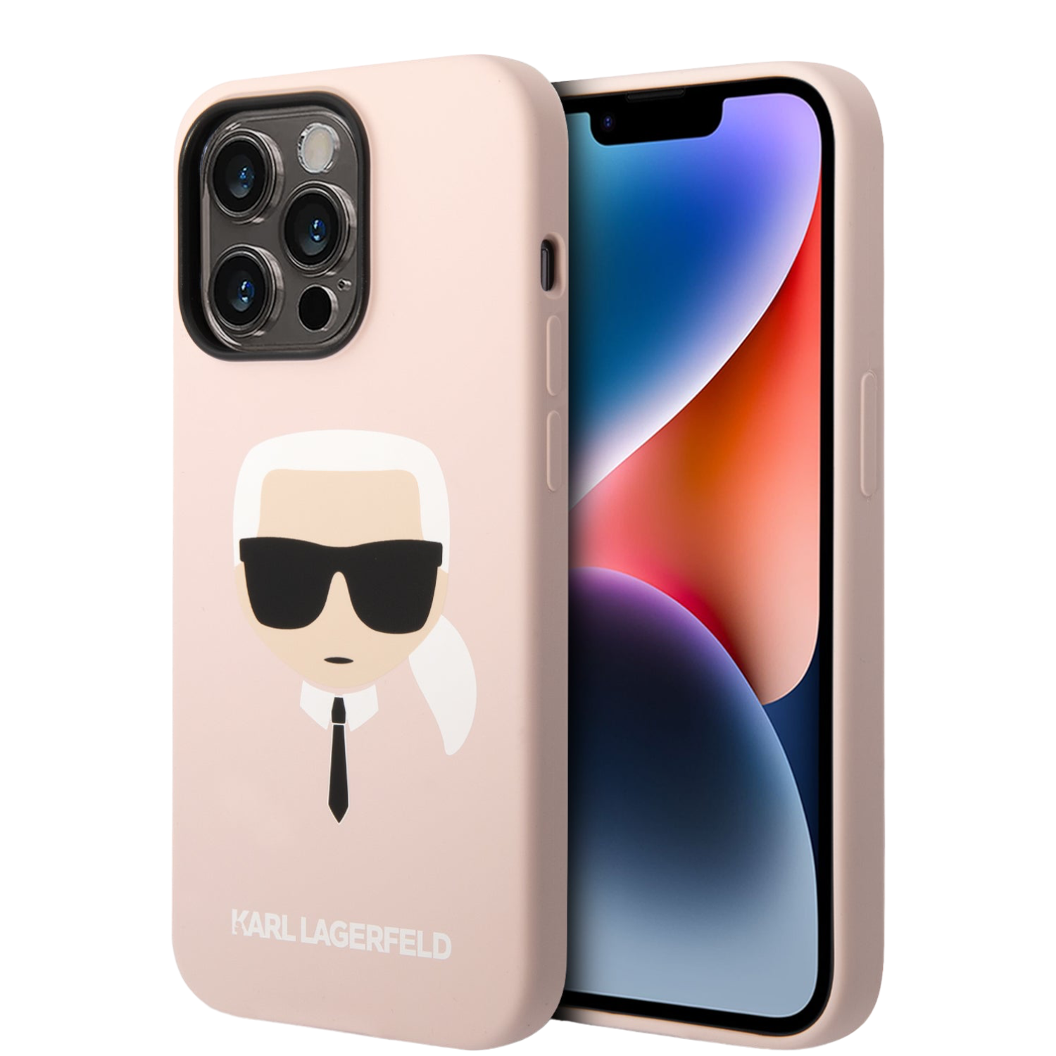 Чехол для iPhone Liquid silicone Karl's Head, розовый