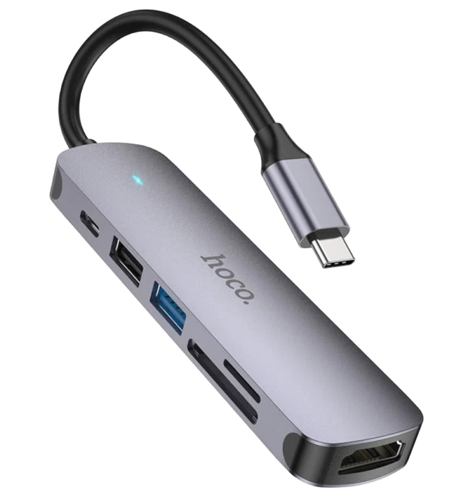 Многофункциональный адаптер HOCO HB28 6 в 1