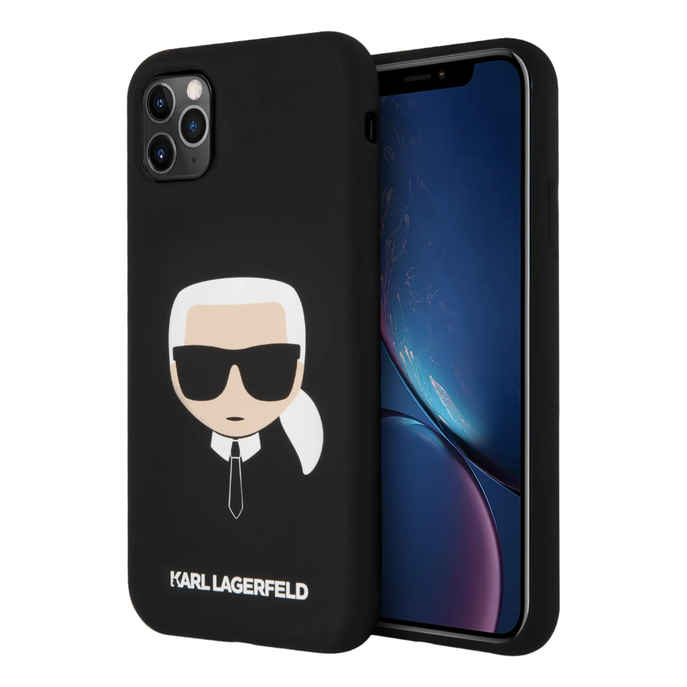 Чехол для iPhone silicone Karl's Head, черный