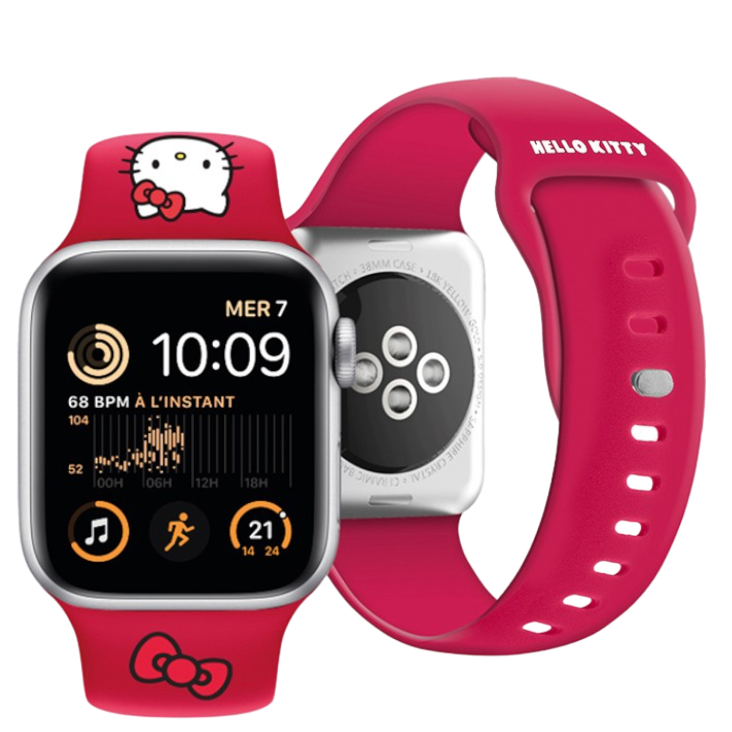 Ремешок Hello Kitty для Apple Watch Liquid silicone Kitty Head Red 38/40/41