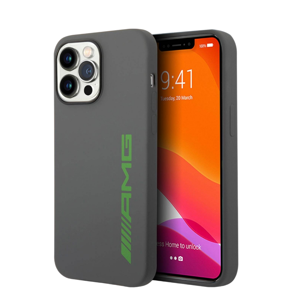 Чехол для iPhone AMG Mercedes Liquid Silicone Case With Colorful, серый