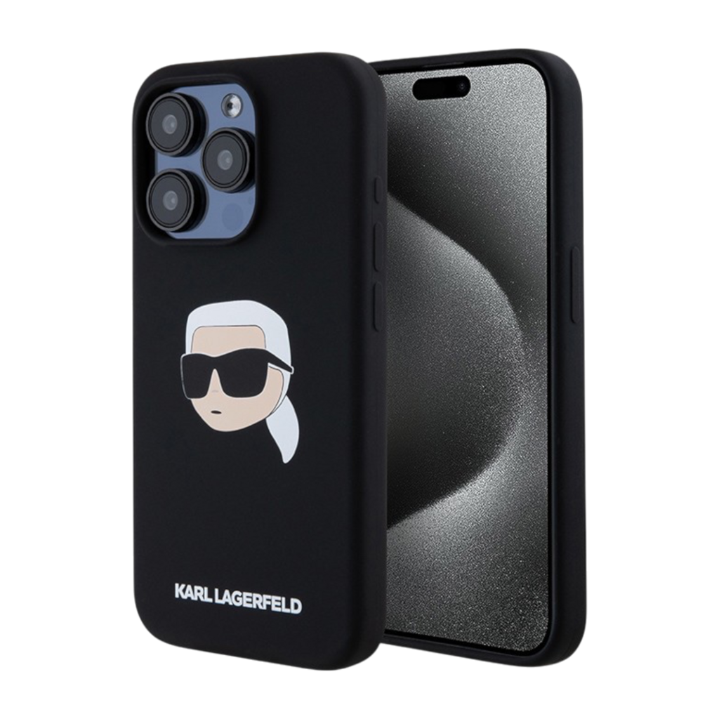 Чехол для iPhone Karl Lagerfeld Liquid Silicone NFT Karl Head Hard Black (MagSafe)