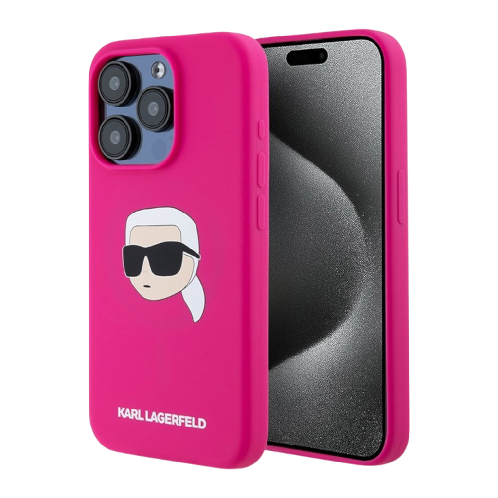 Чехол для iPhone Karl Lagerfeld Liquid Silicone NFT Karl Head Hard Pink (MagSafe)