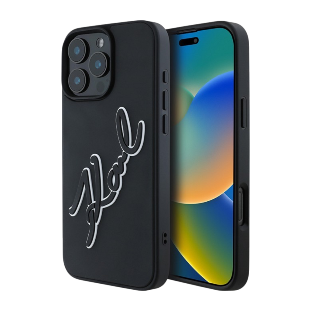 Чехол для iPhone Karl Lagerfeld 3D Rubber Bicolor Signature Hard Black