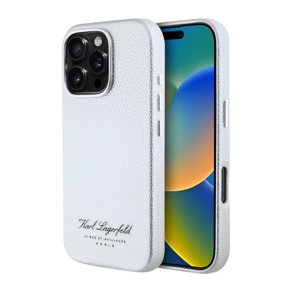 Чехол для iPhone Karl Lagerfeld Full Wrapped Grained leather Grey