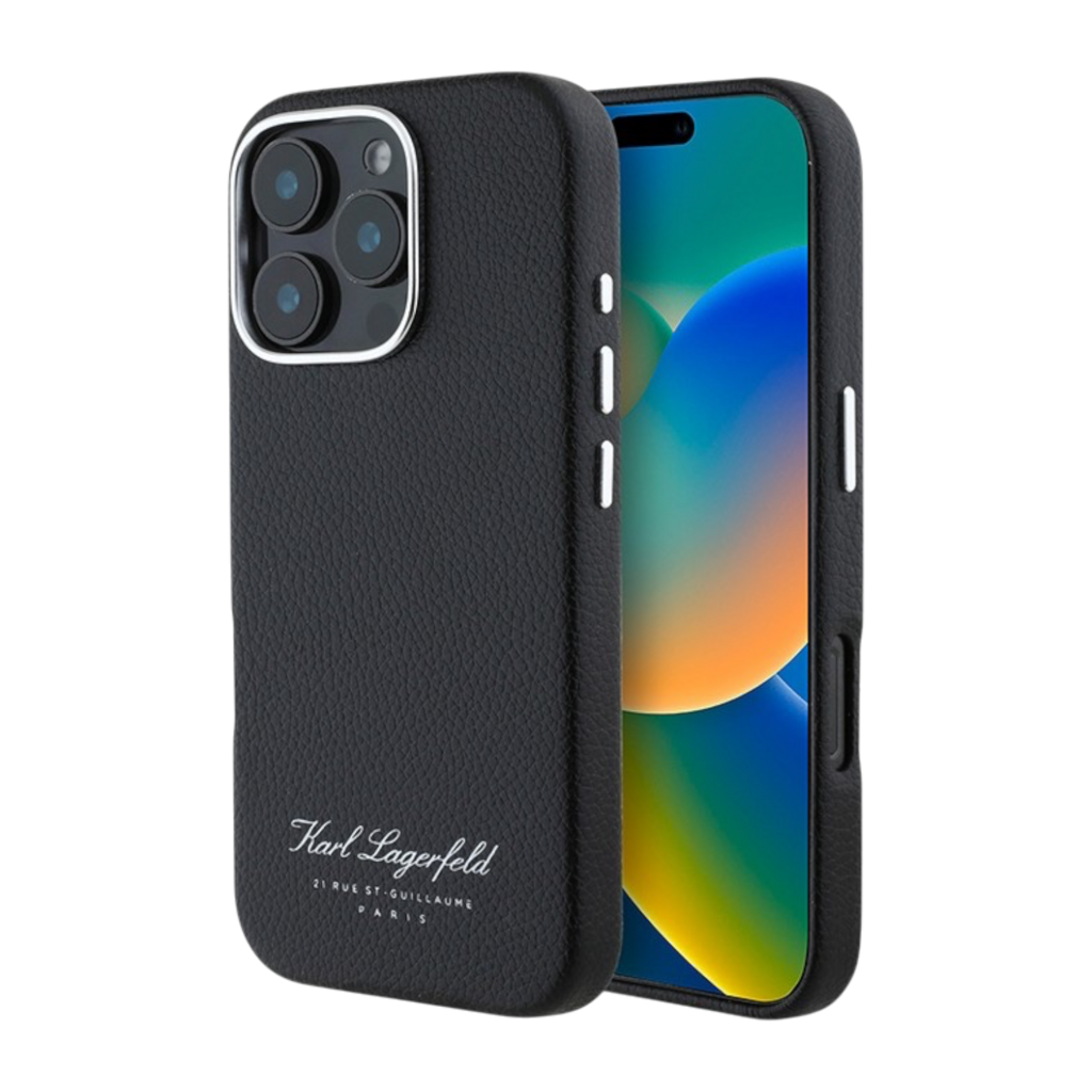 Чехол для iPhone Karl Lagerfeld Full Wrapped Grained leather Black
