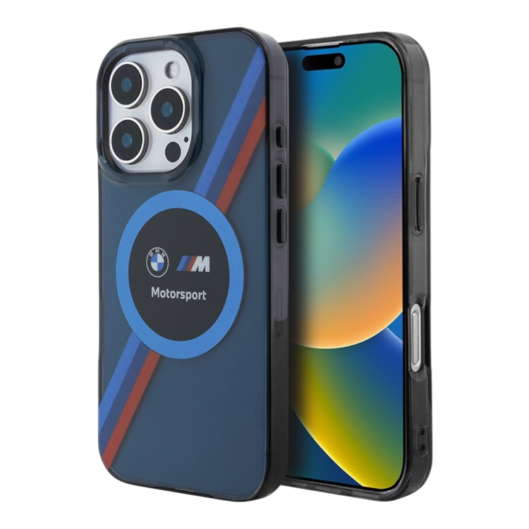 Чехол для iPhone BMW Motorsport PC/TPU Circle&Tricolor (MagSafe)