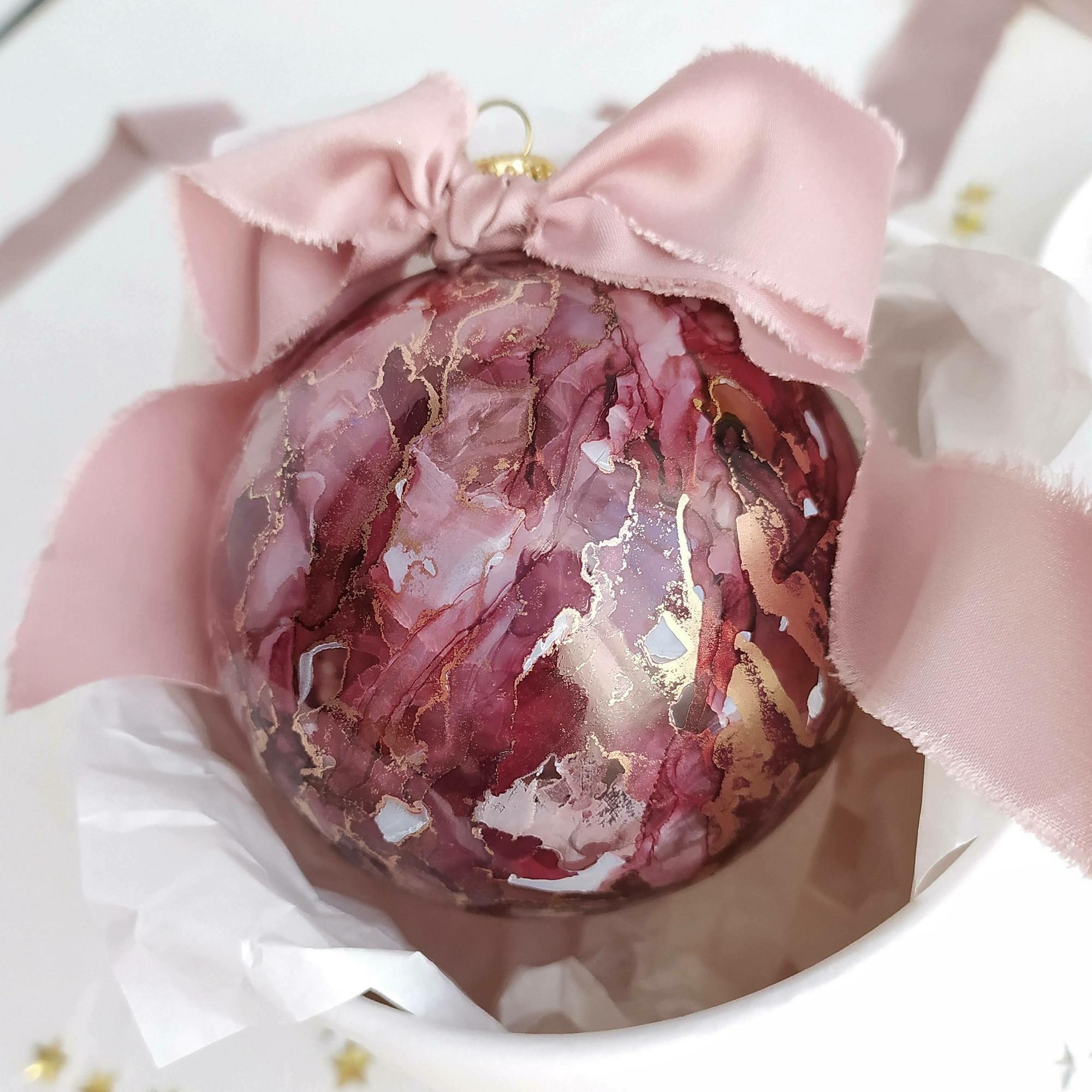 НОВОГОДНЯЯ ИГРУШКА НА ЕЛКУ РУЧНОЙ РАБОТЫ, ШАР "МЕДНЫЙ"