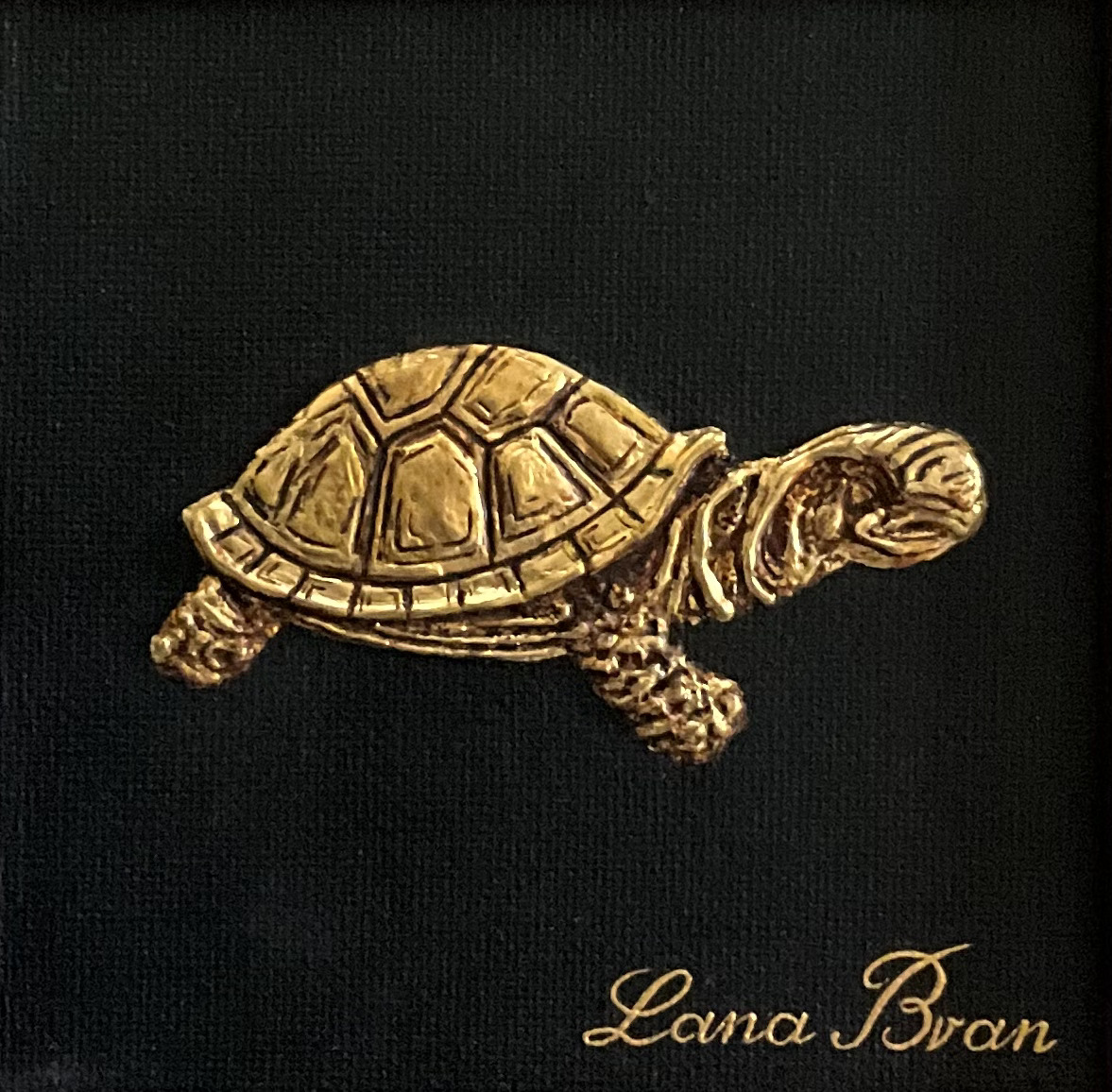 Golden turtle from the collection "Sculptural painting"