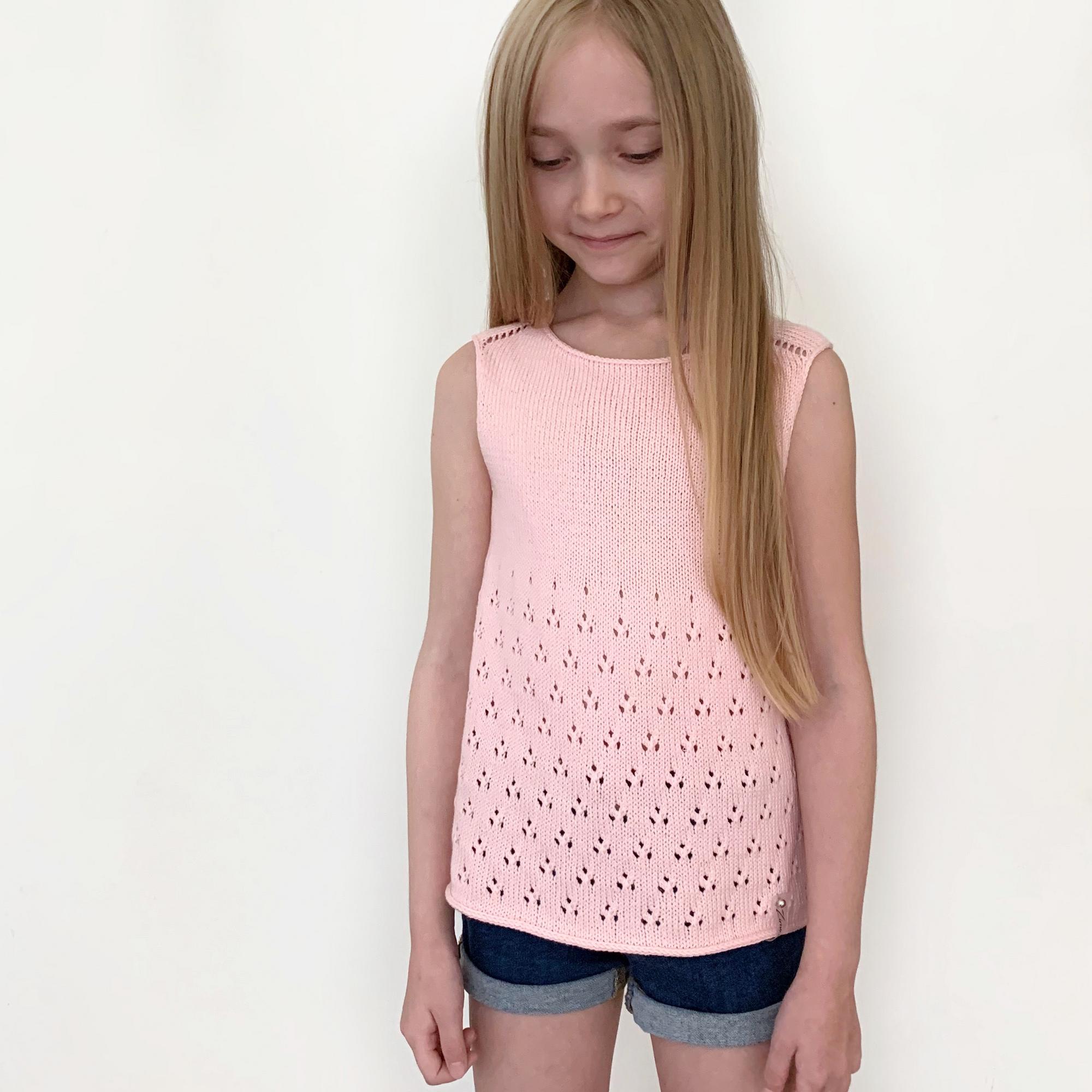 ажурный топ из хлопка для девочки