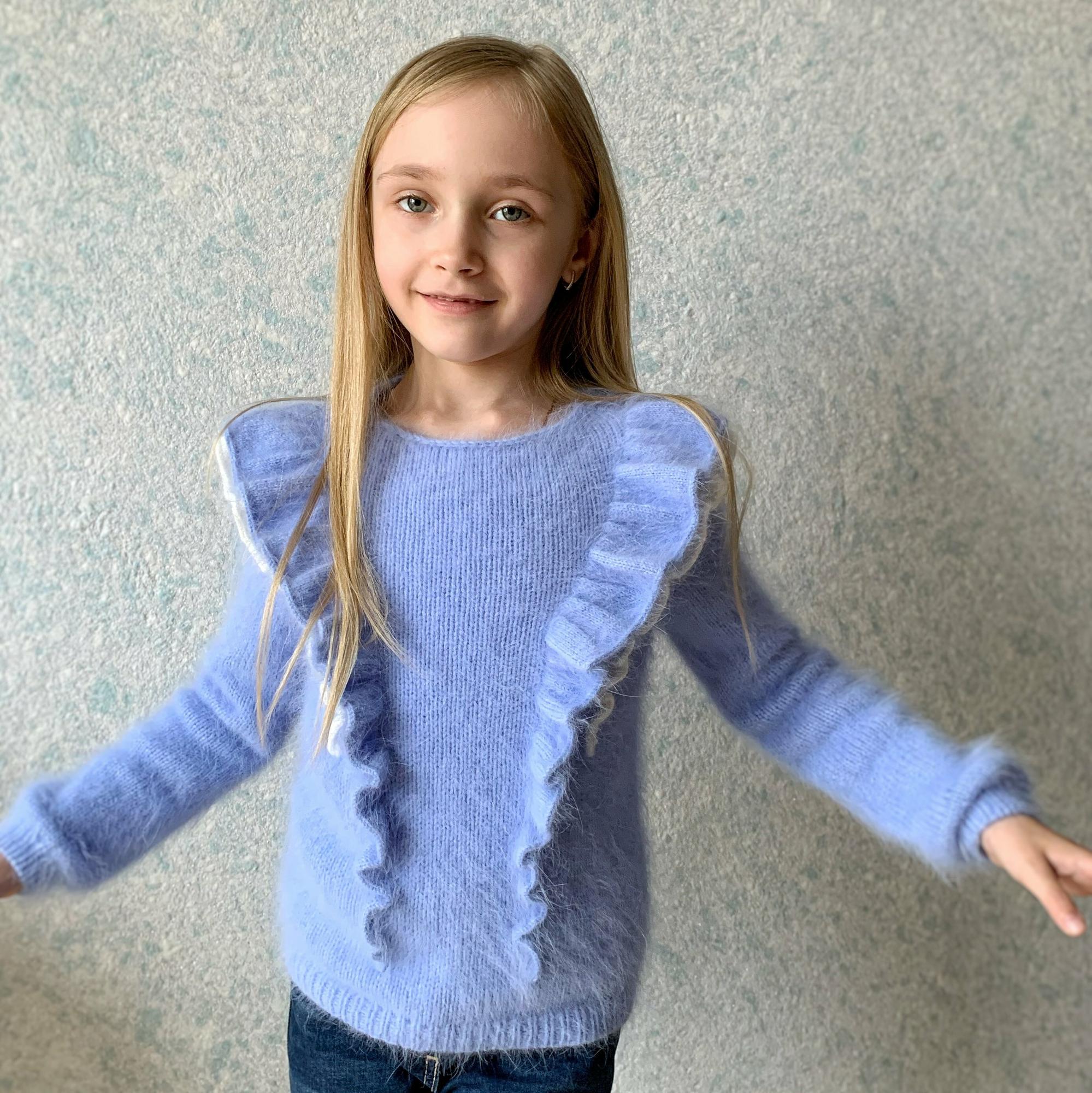 детский джемпер из пуха норки спицами