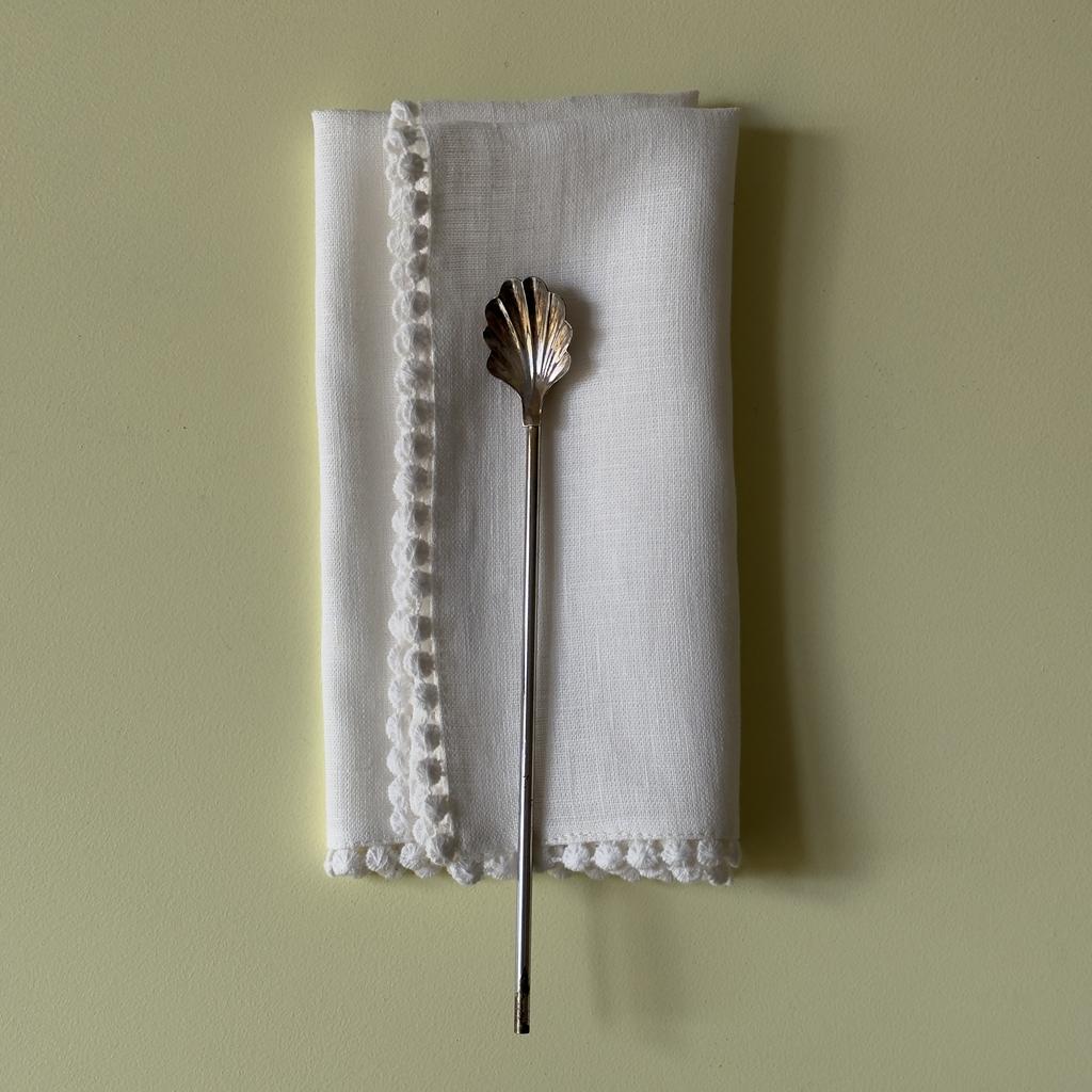 Салфетки с тесьмой "Молекулы" молочные