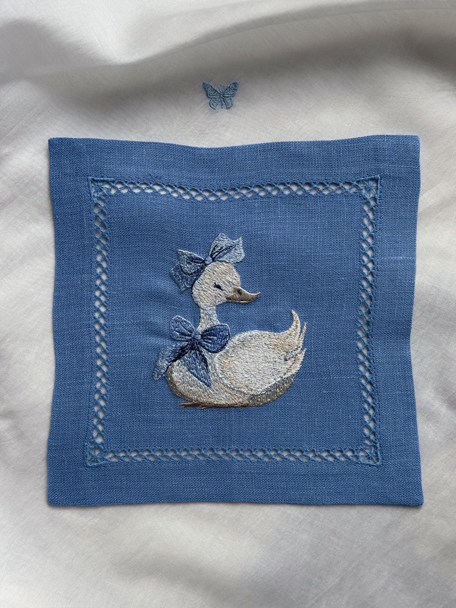 Костер с уточкой, голубой