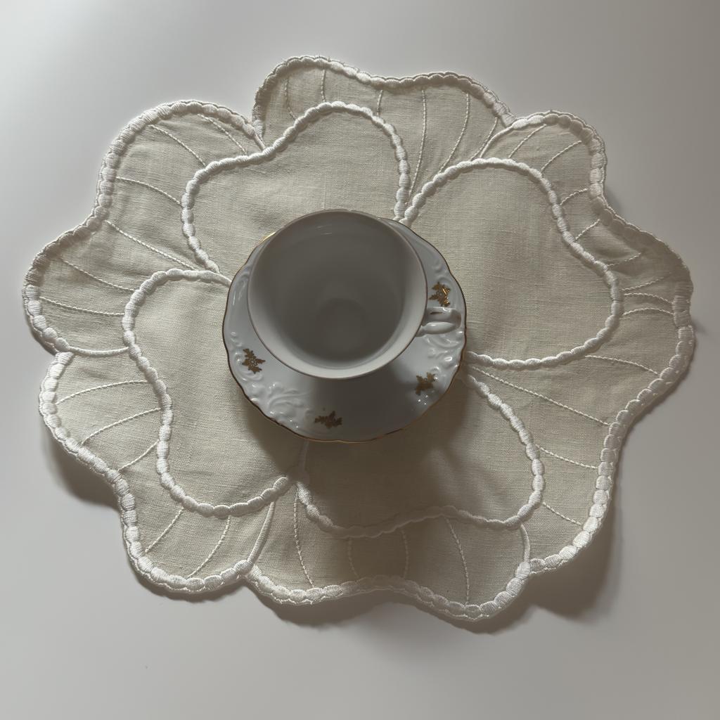 Плейсмат цветочный, шампань