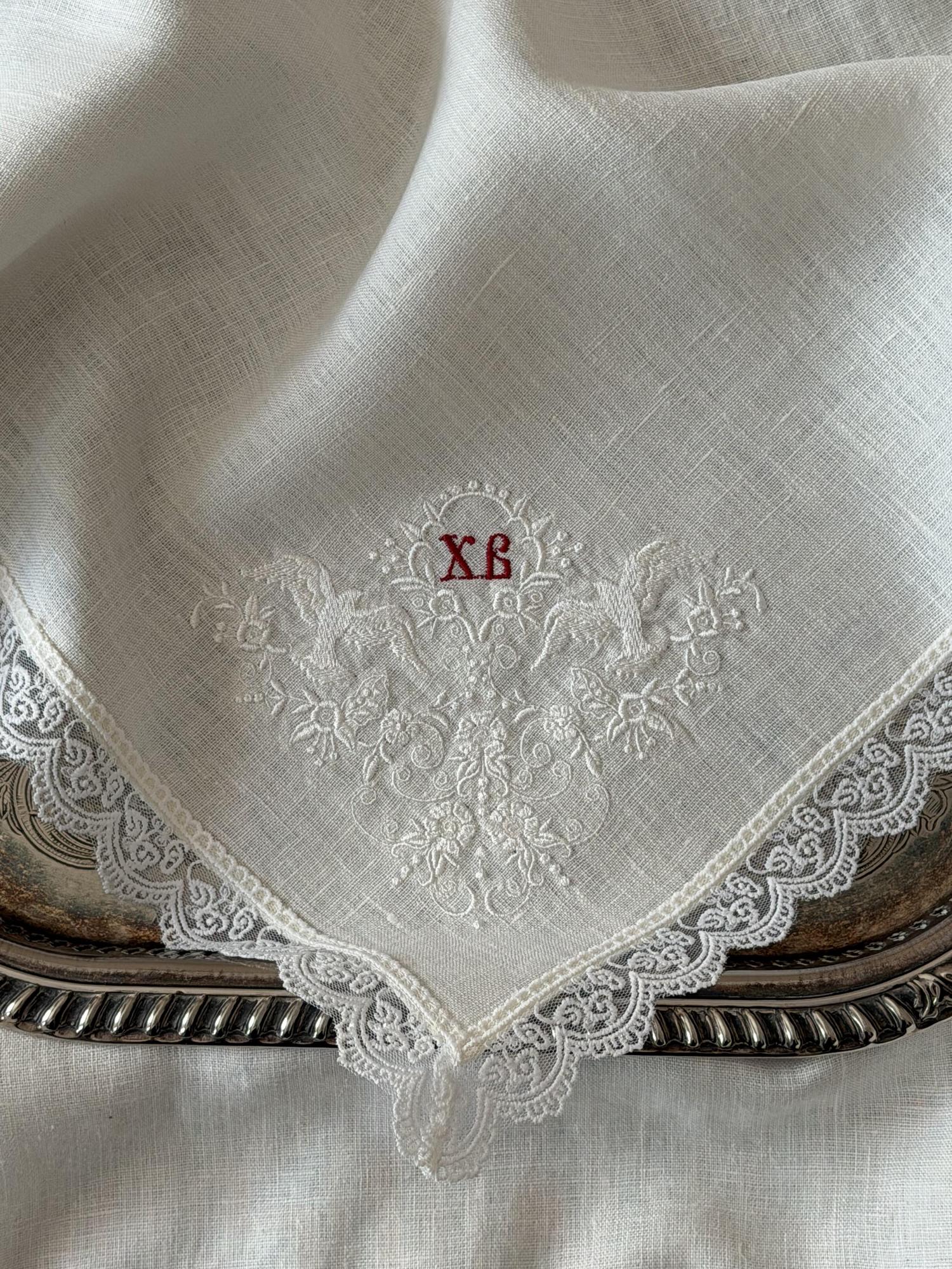 Салфетка пасхальная в корзину, прозрачное кружево