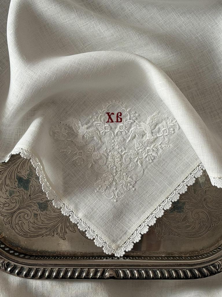 Салфетка пасхальная в корзину, кружево "Ракушки"