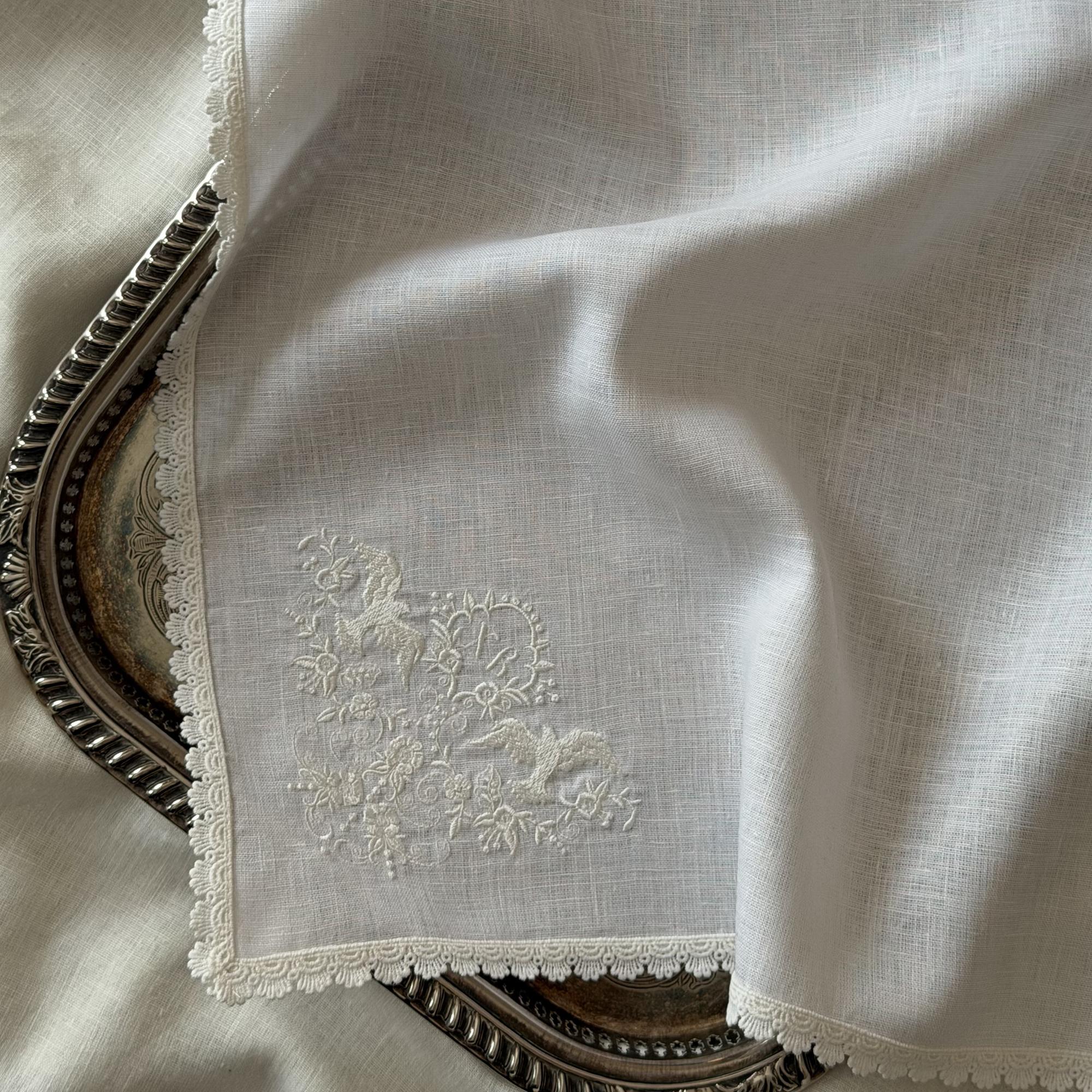 Салфетка пасхальная в корзину, кружево "Ракушки"