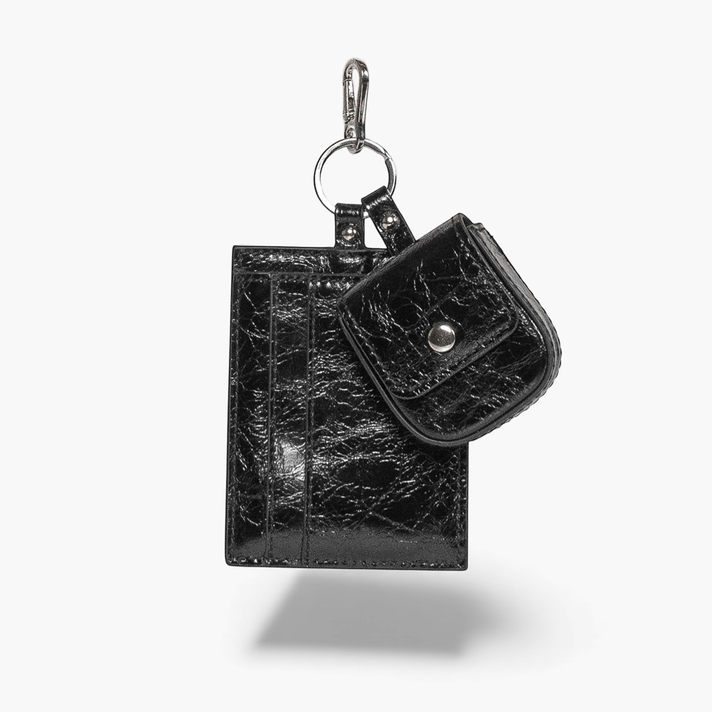 Картхолдер и чехол для наушников черный