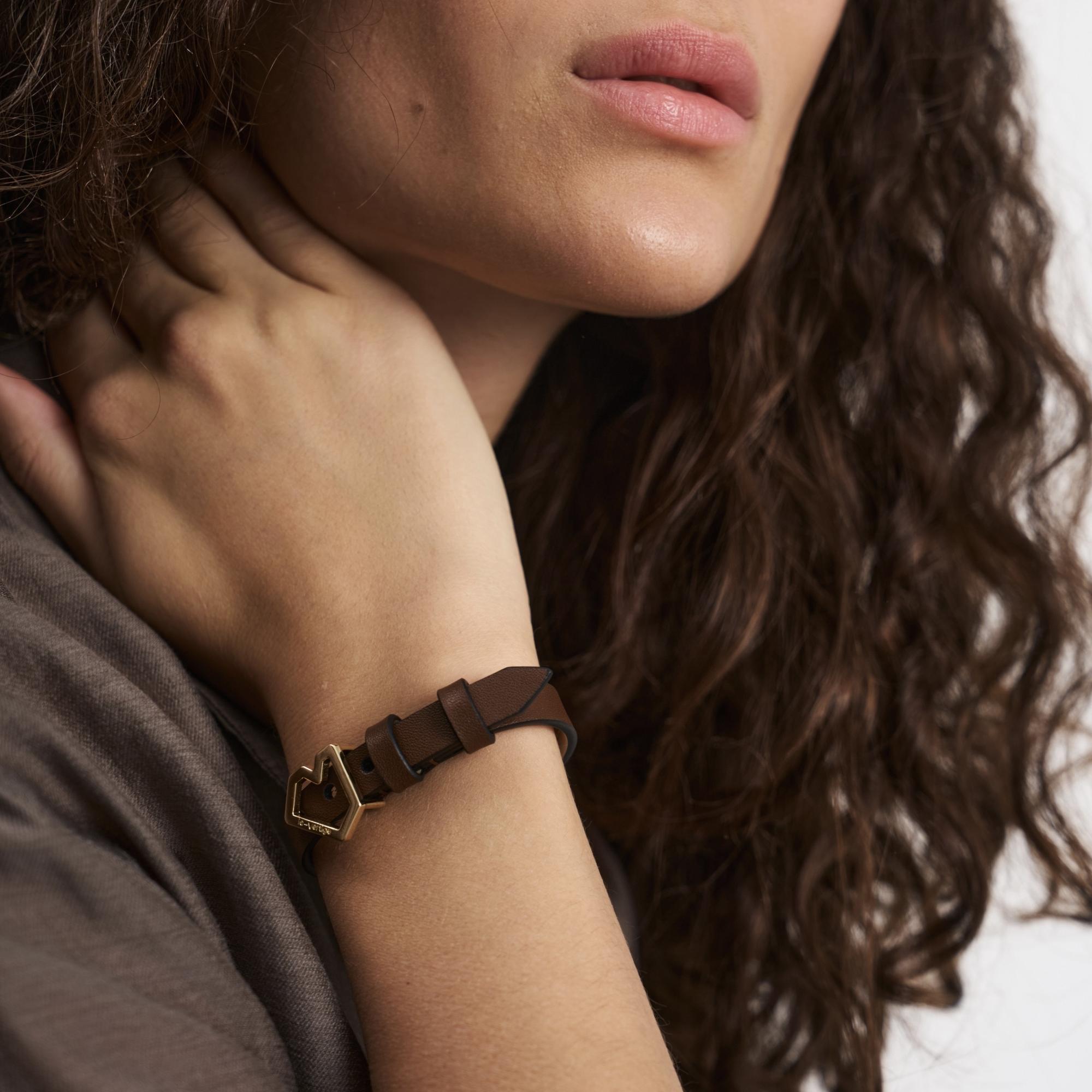 Браслет кожаный коричневый