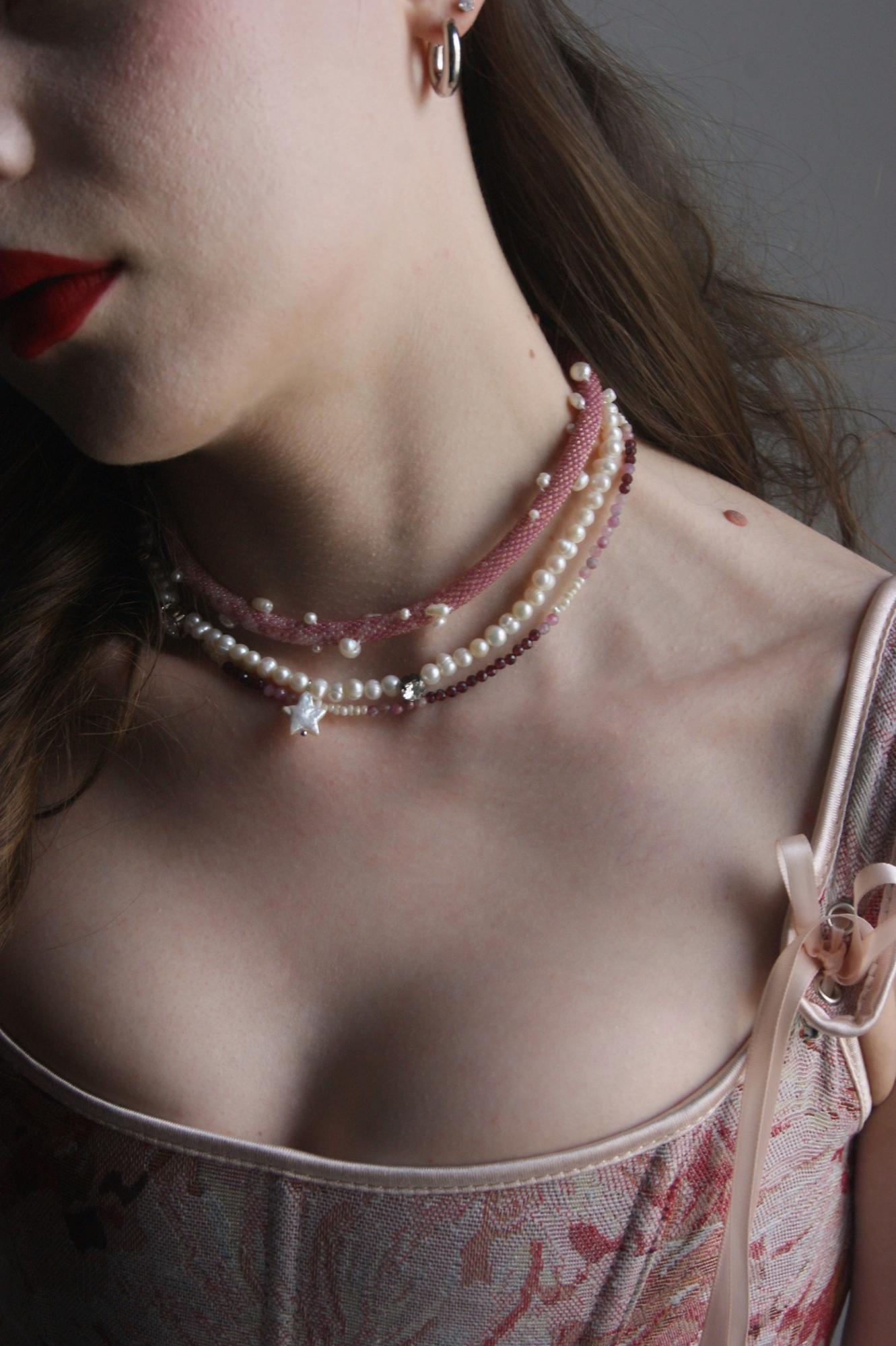 чокер "Crystals and stars"