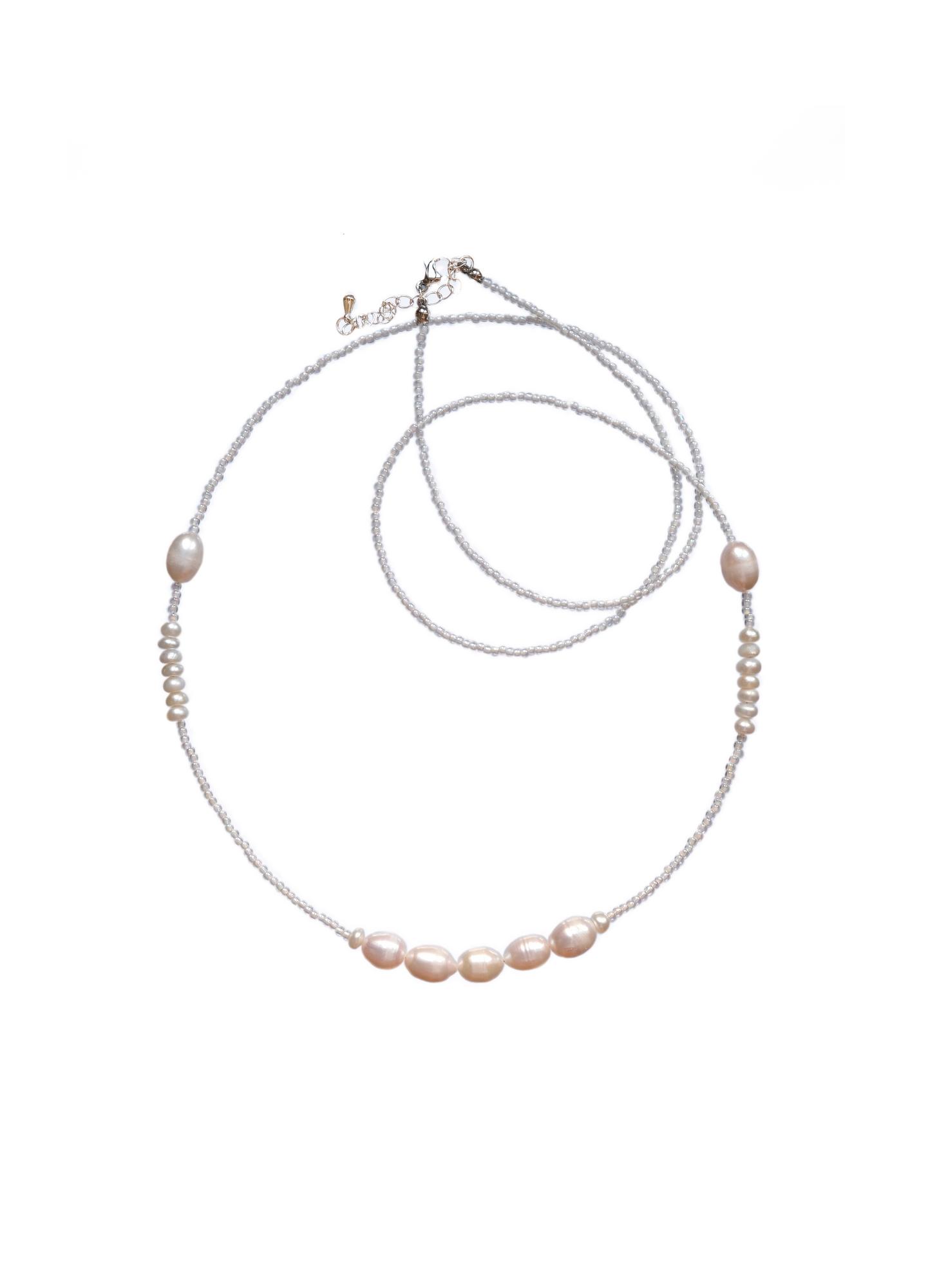 пояс из барочного жемчуга и бисера "Pearlbeads"