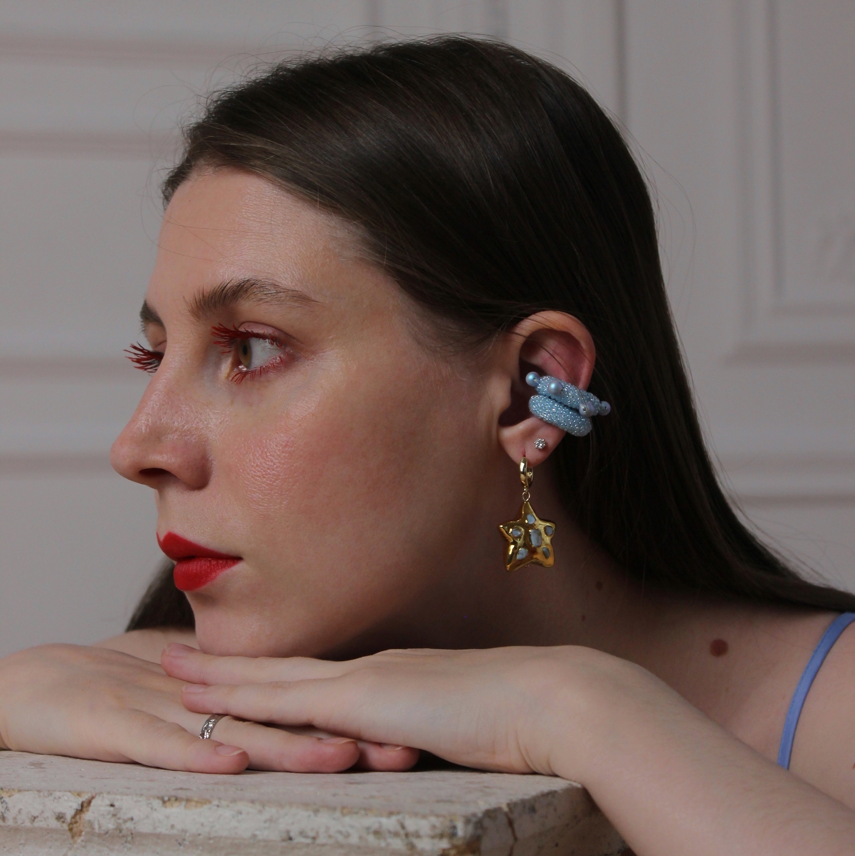 кафф в голубом цвете