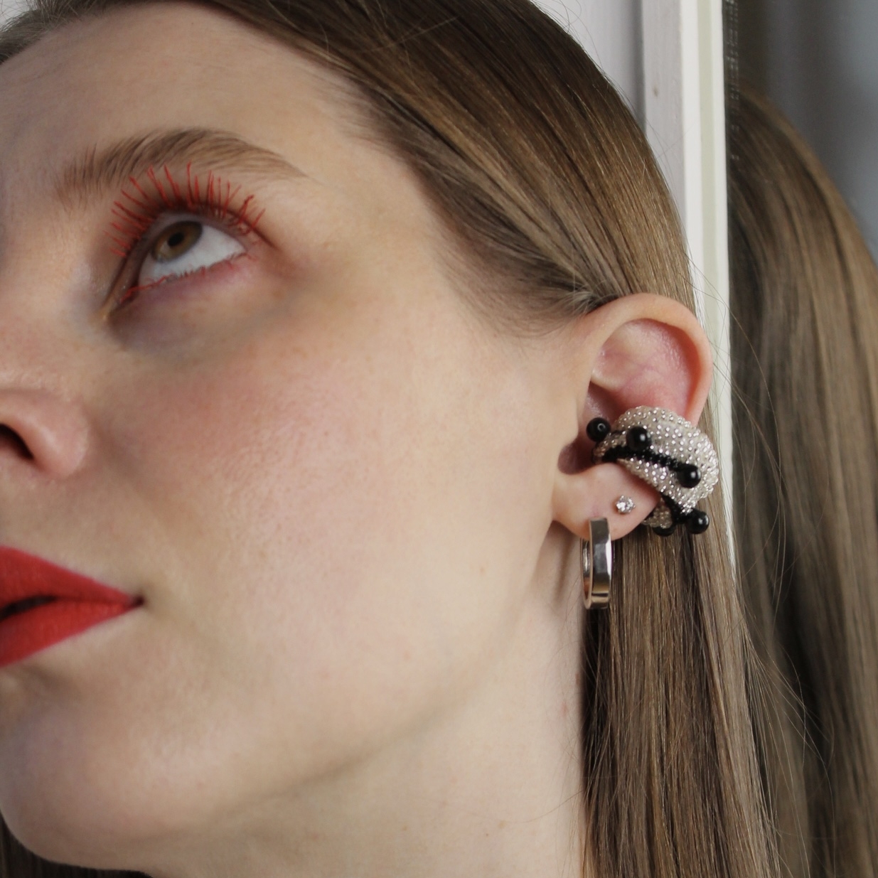 кафф "Лакрица" с чёрными жемчужинами