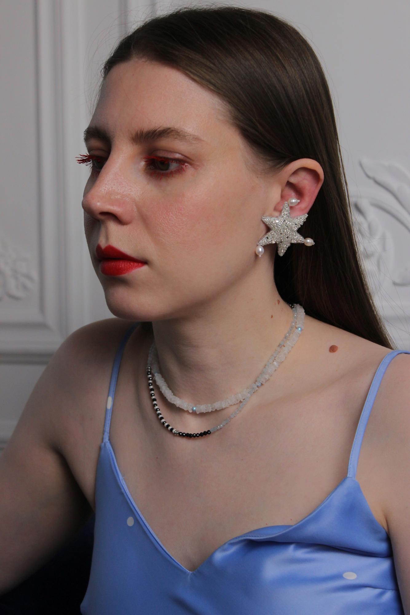 чокер "Полосатый аквамарин"