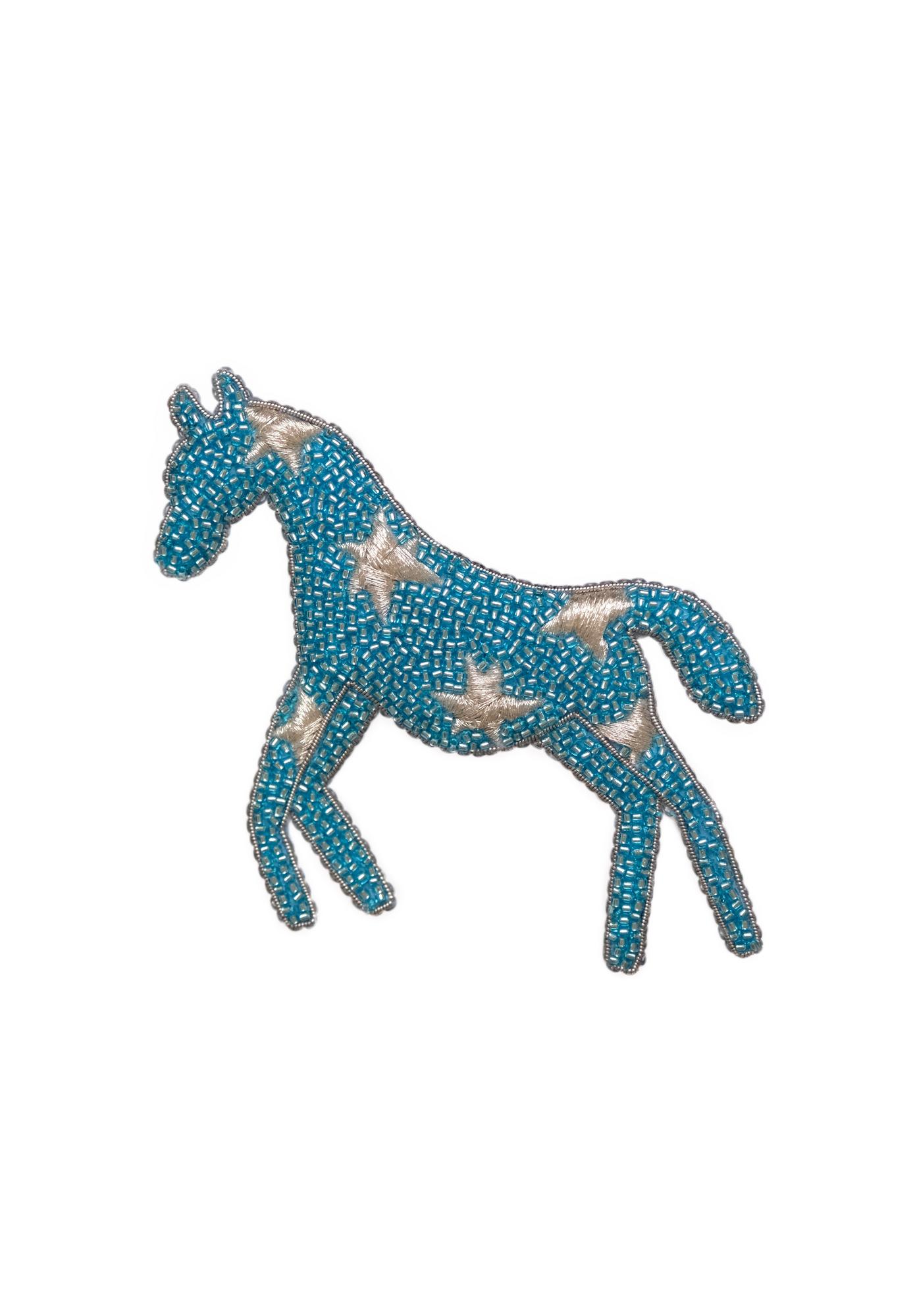 брошь "Голубой пони"