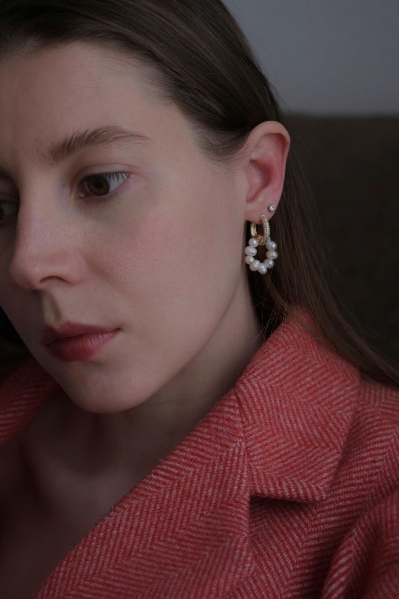 подвеска-колечко из натурального жемчуга