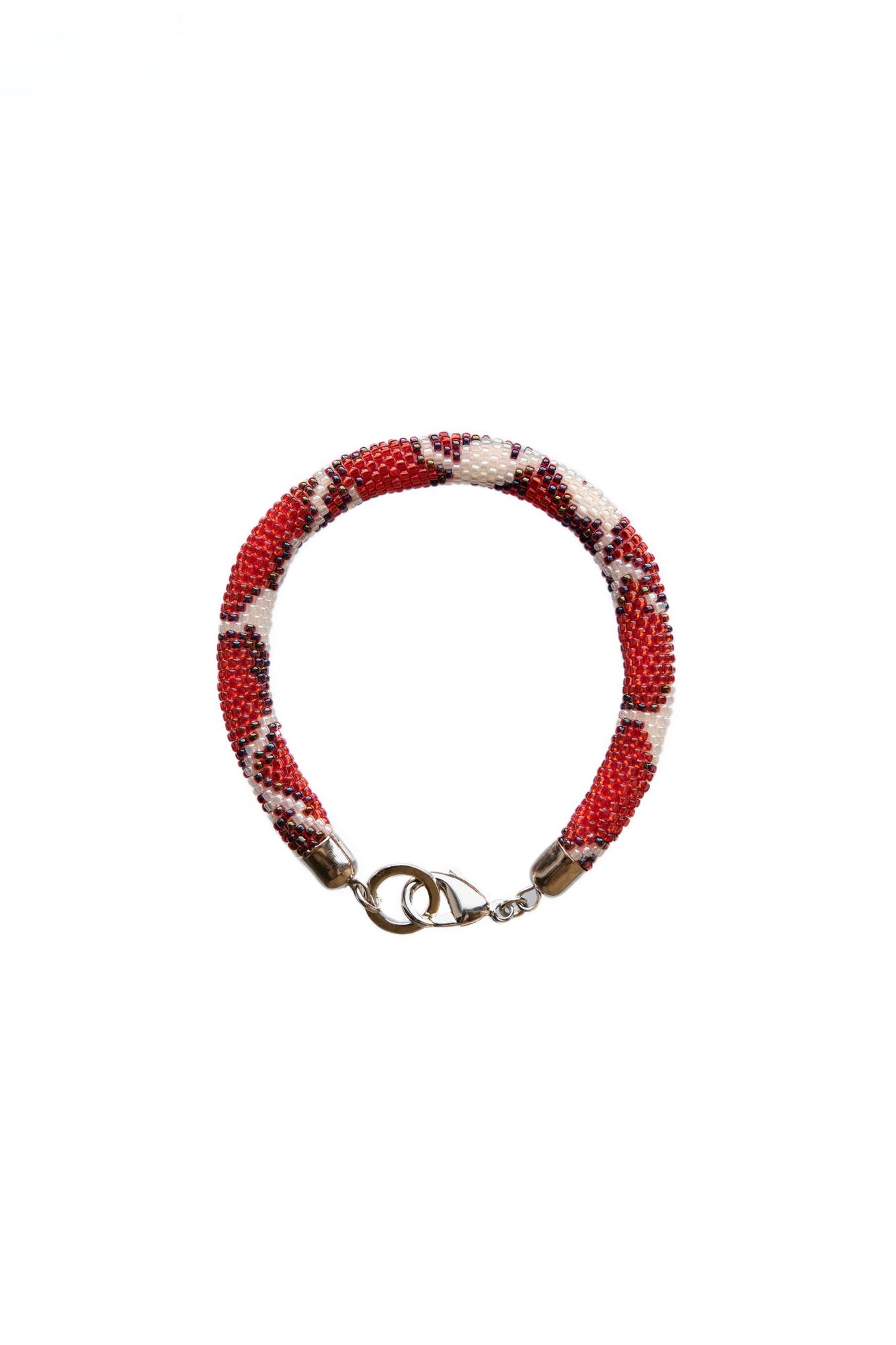 браслет-жгут "Чешуя" в красном цвете