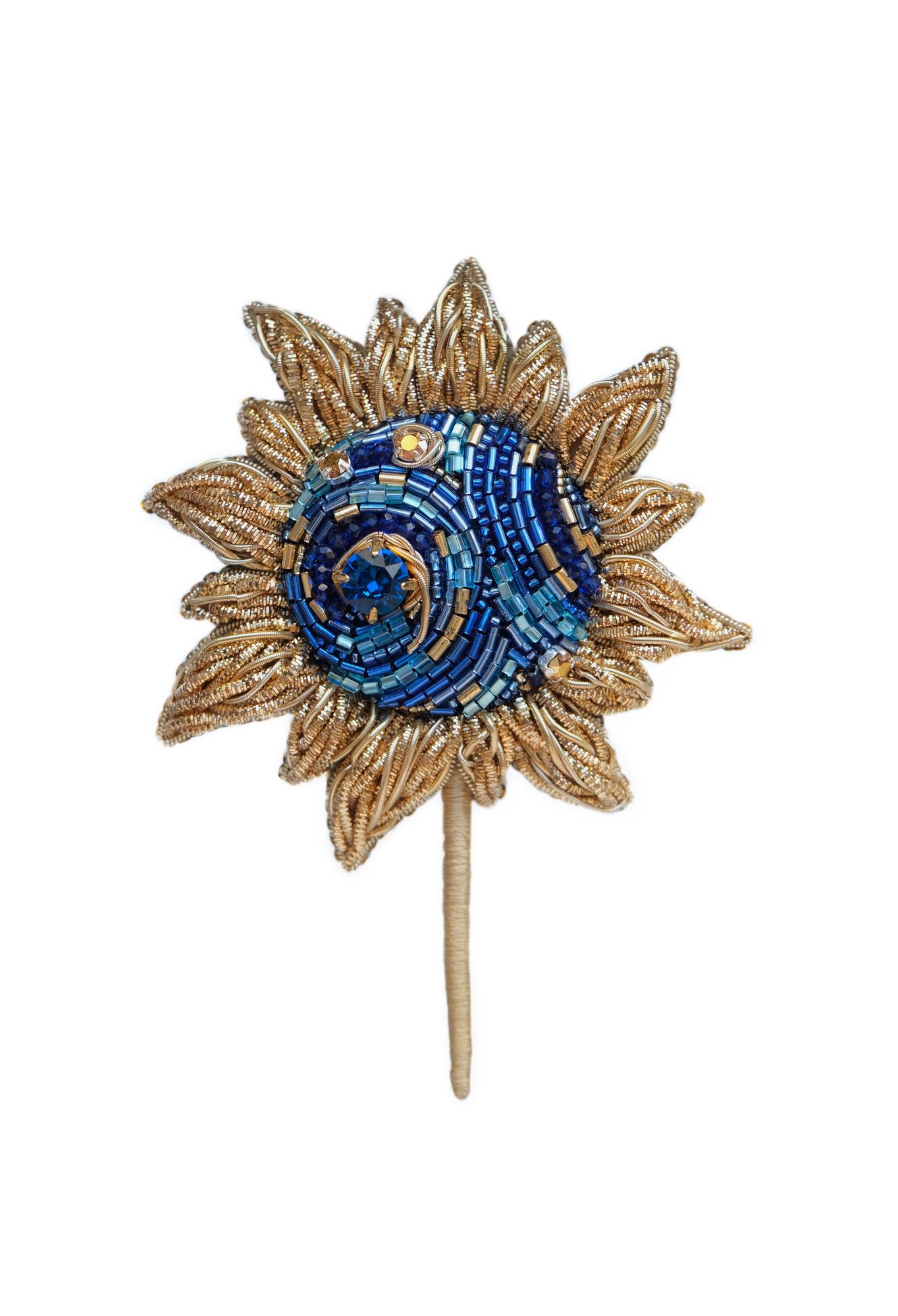 брошь "Подсолнух Ван Гога"