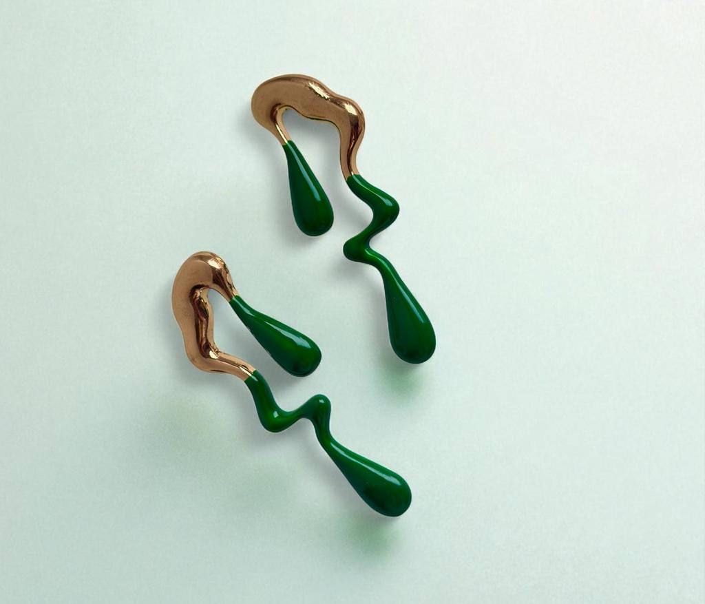 Серьги "Опра" зеленые
