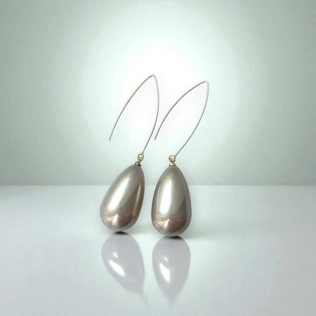 Серьги "Капли" шампань