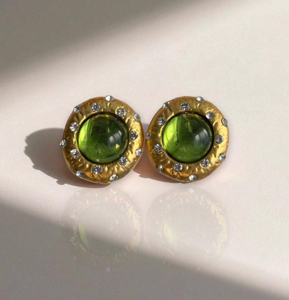 Серьги "С зеленым камнем"