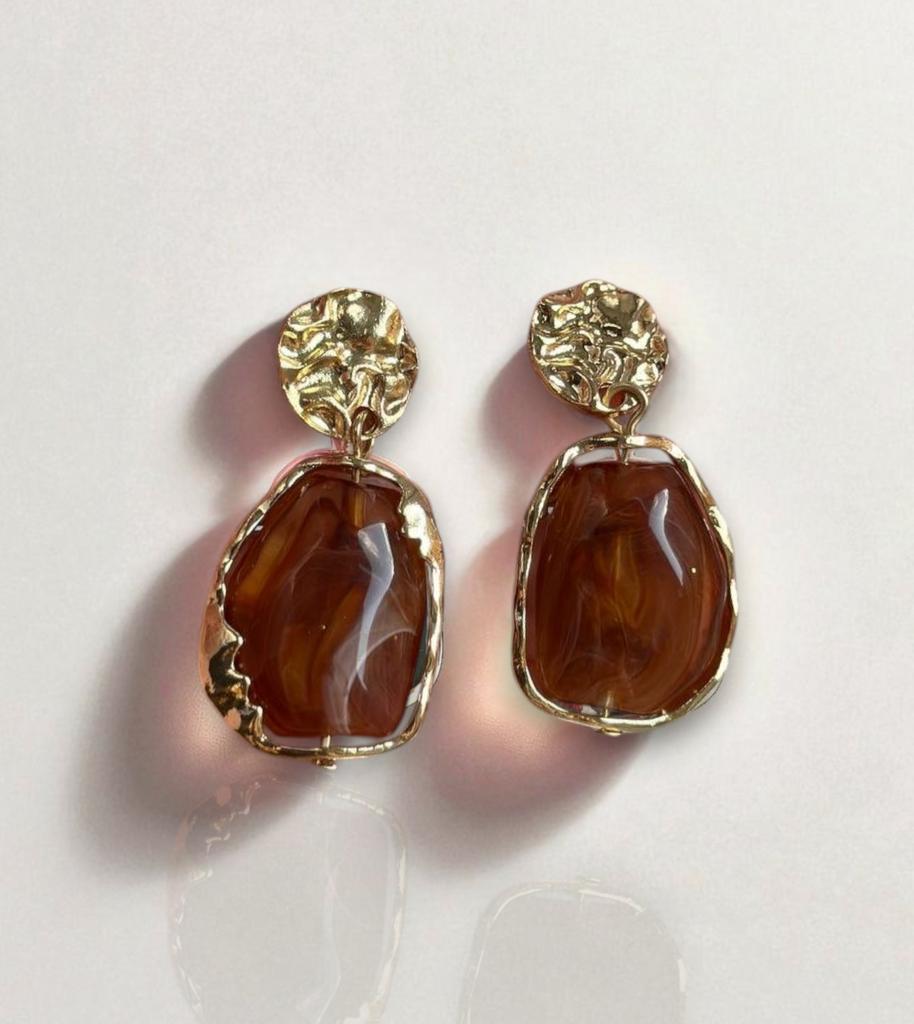 Серьги "Слюда" коричневые