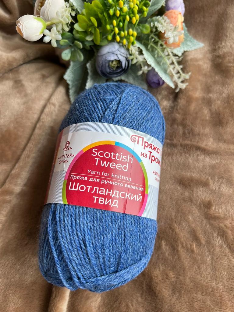 Шотландский Твид Троицкая цвет 373- джинс меланж