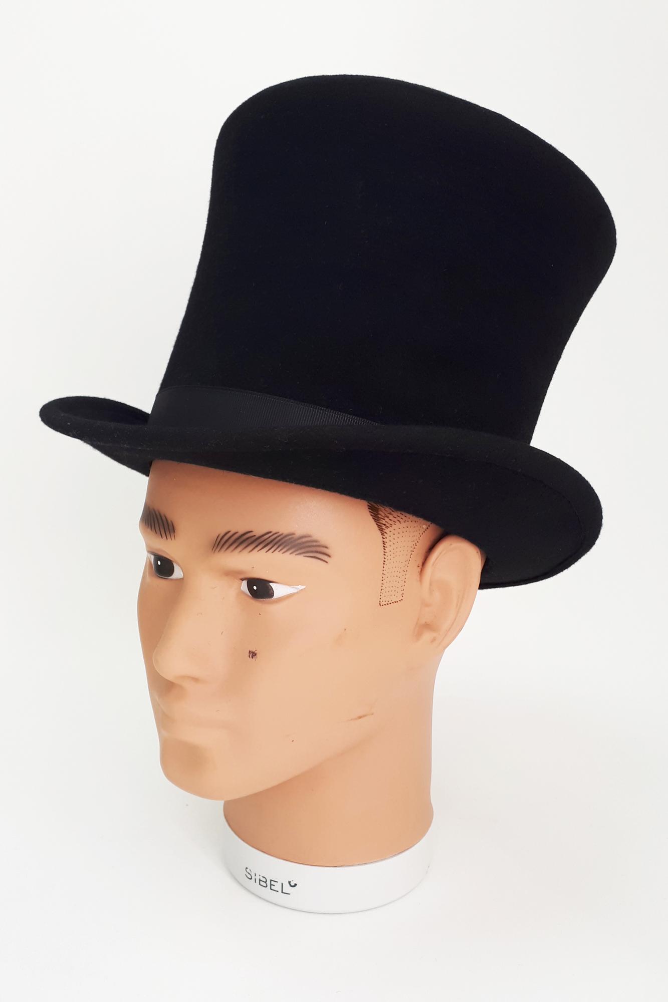 Цилиндр классический высокий. 17 см. с выпуклой макушкой.