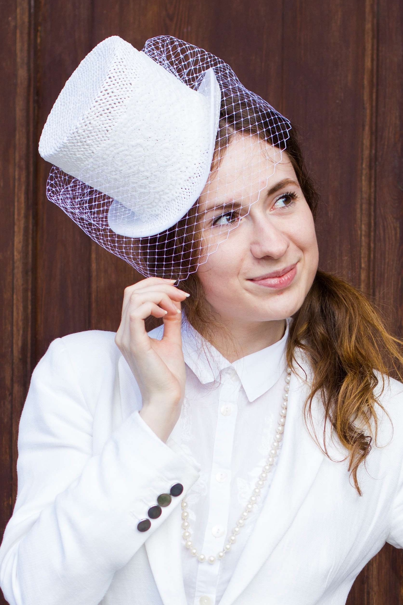 Соломенный цилиндрик "Свадебный"