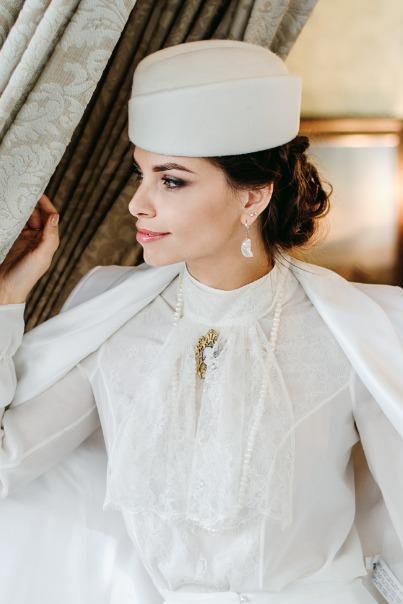 Свадебная шляпка-пилотка Elegance