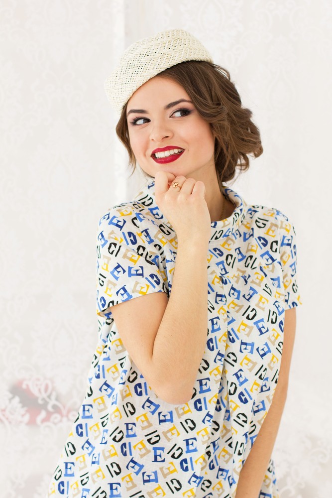 Соломенная пилотка. Цвет айвори