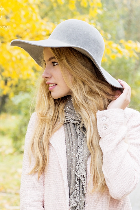 Широкополая шляпа "Classic". Цвет теплый светло-серый