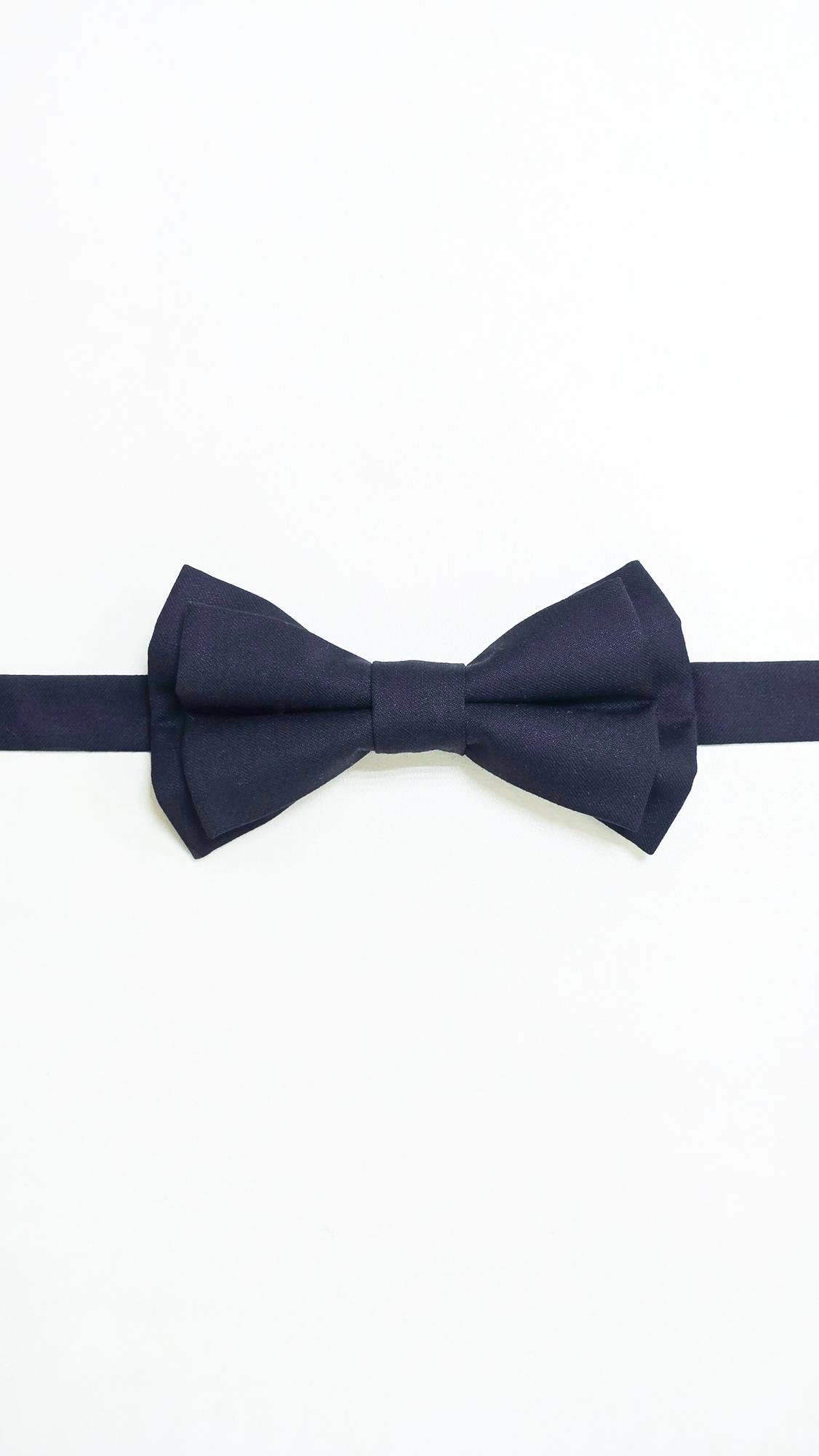 Хлопковый галстук-бабочка. Цвет темно-синий