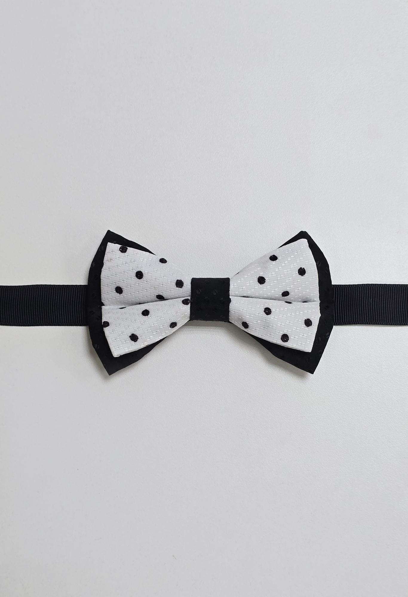 Галстук-бабочка. Black&White polka dots