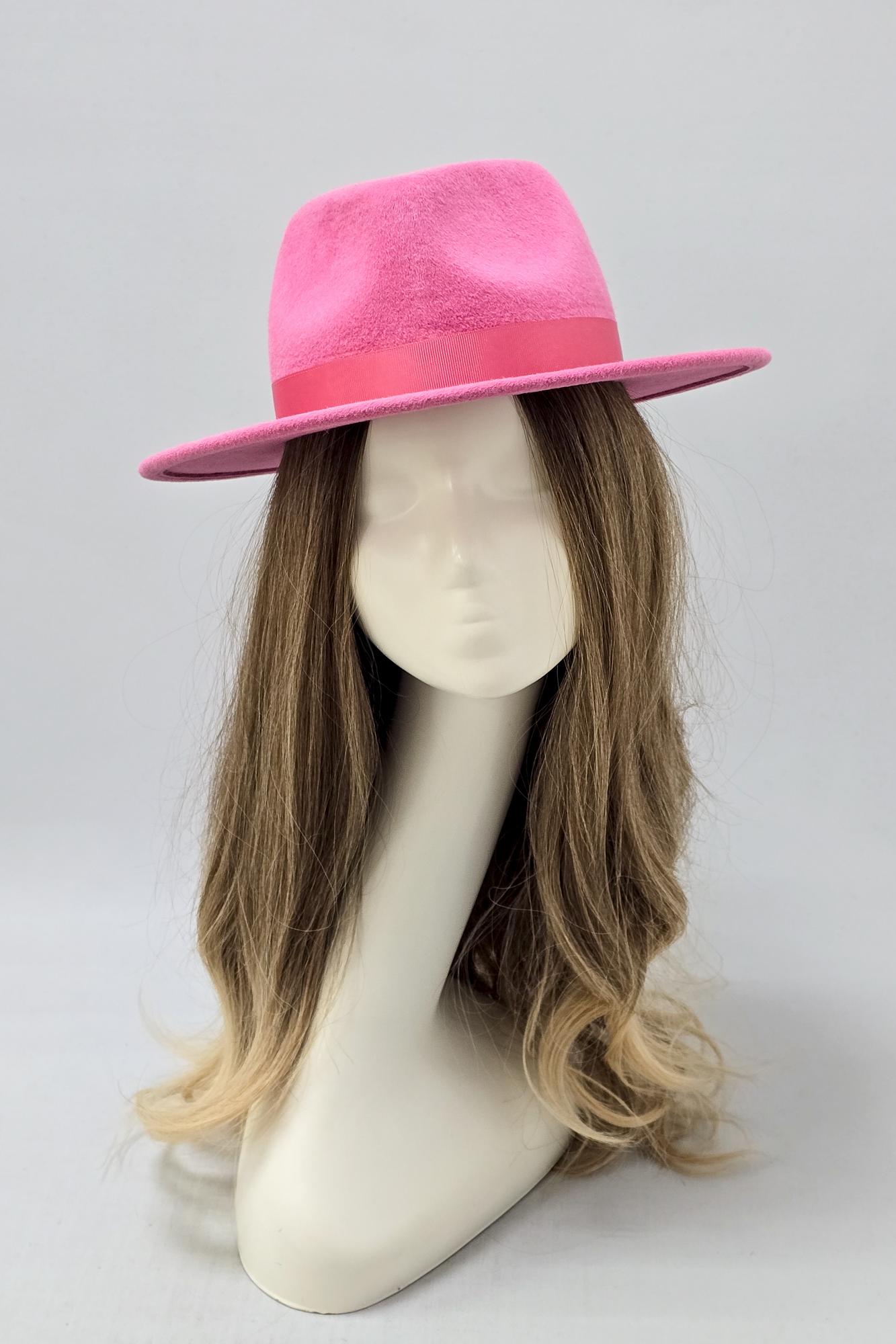Шляпа федора цвет Барби