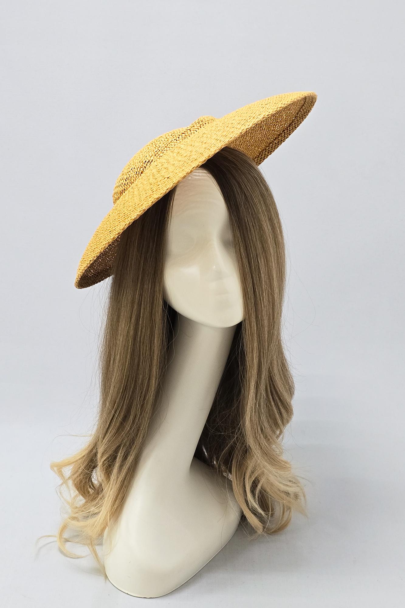 Авторская шляпа "Асьет". Цвет тыквенный 35 см..