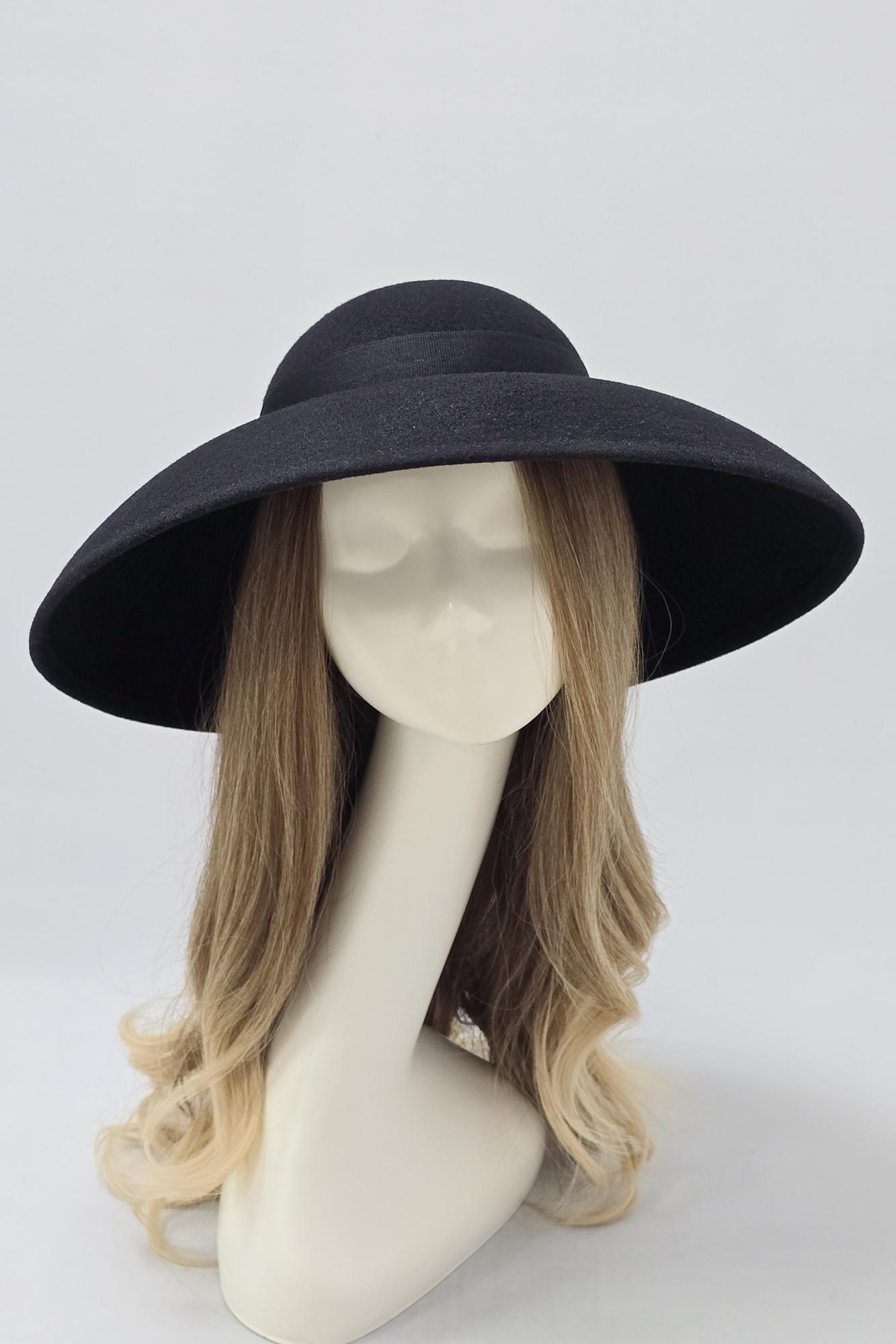 Широкополая шляпа Одри. Цвет черный