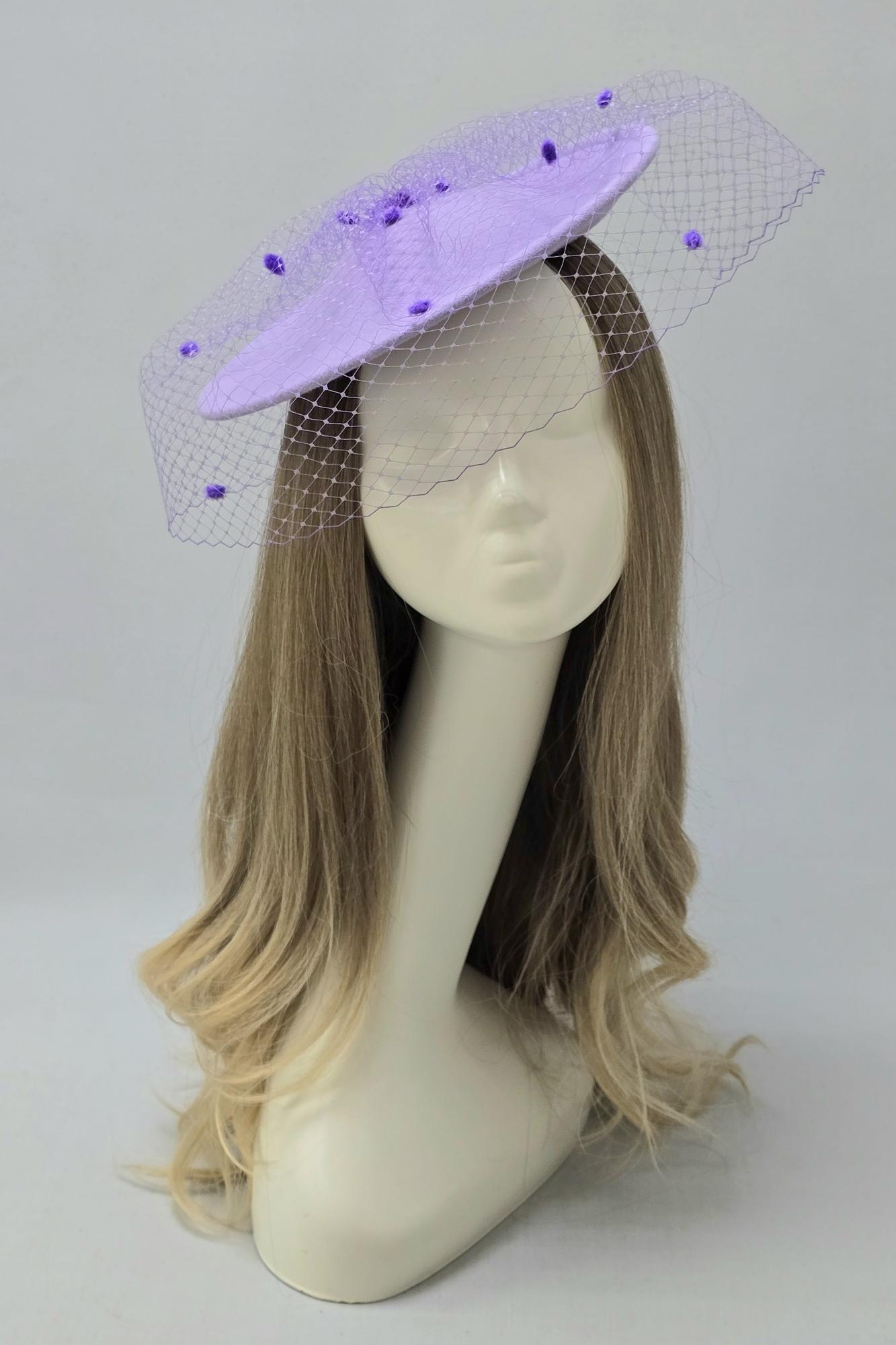 Шляпа Катрин с вуалью. Цвет лаванда